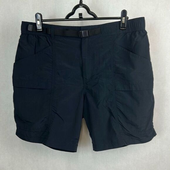 Eddie Bauer RipStop Tech Shorts Mens Sz Large Black Adjustable Belt UPF - Picture 1 of 7